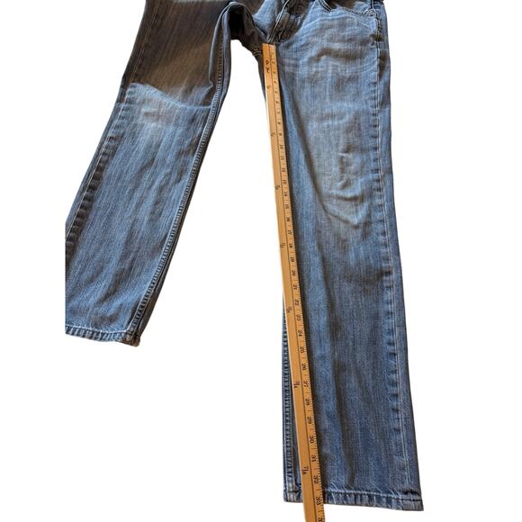 Levis 514 Jeans Mens 32x34 Blue Reg Fit Straight Leg Distressed 100% Cotton FLAW - Picture 10 of 12